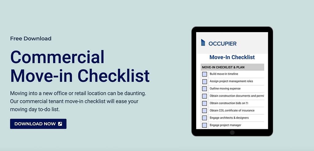 Commercial Move-in checklist 