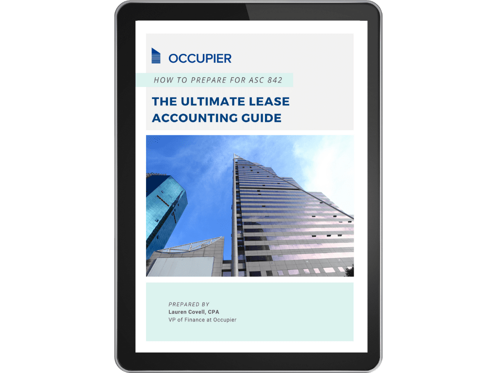Tablet showing Occupier Ultimate Guide to Lease Accounting