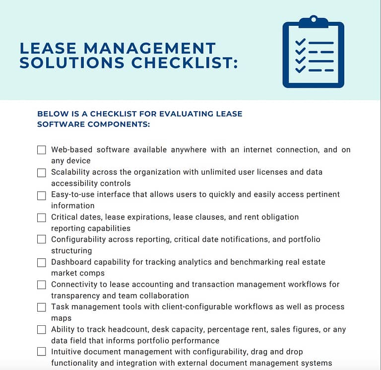 Lease Management Checklist